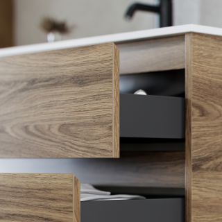 Подвесная тумба под двойную раковину Sancos Libra LB120-2ECH 120см дуб чарльстон